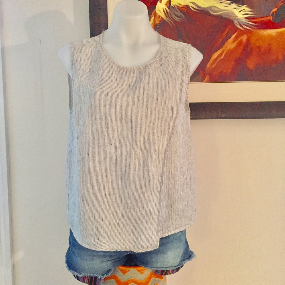 Eileen Fisher Striped Linen Top. Size: Small